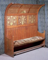 Telep aranyozott gesso díszítéssel, Morris and Company, 1865 körül (tölgyfa)